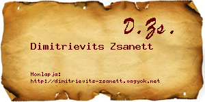 Dimitrievits Zsanett névjegykártya