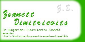 zsanett dimitrievits business card